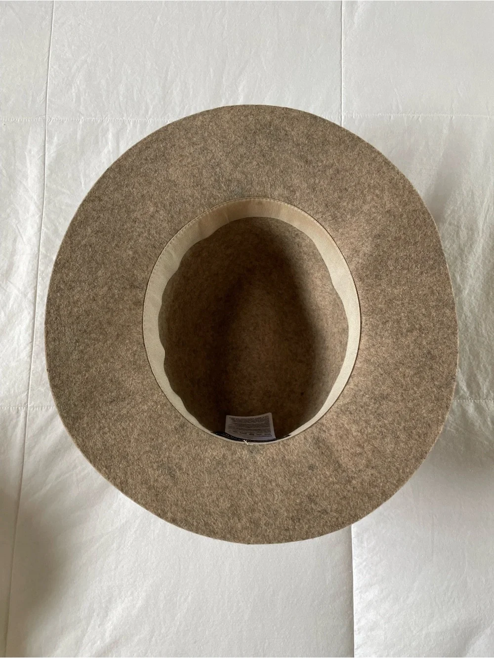 Banana Republic Oat Color Wool Felt Wide Brim Fedora Hat S/M Boho Panama Rancher